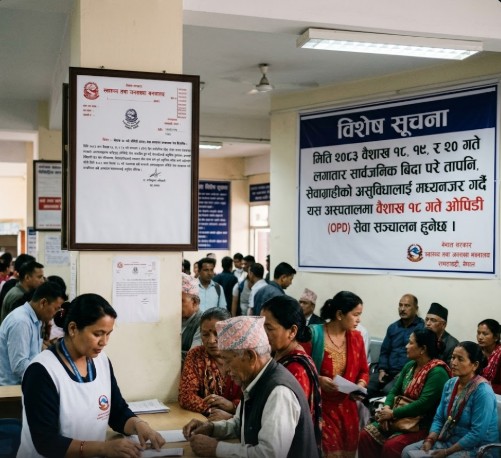 सार्वजनिक बिदाका दिन पनि देशभरका सरकारी अस्पतालमा ओपिडी सेवा सञ्चालन हुने